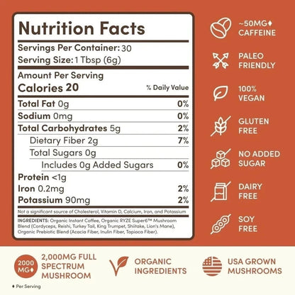 Mushroom Coffee | Gut Health Support | 30 Servings | Free Shipping
